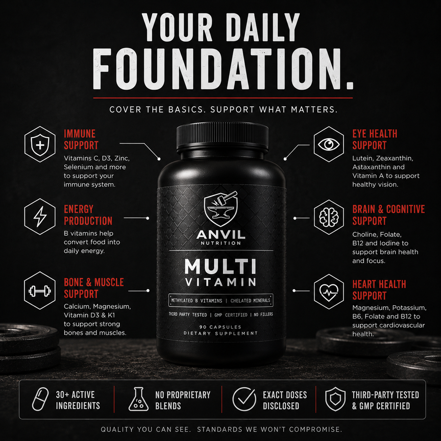Your daily foundation — cover the basics, support what matters, with energy production, brain and cognitive support, and 30+ active ingredients