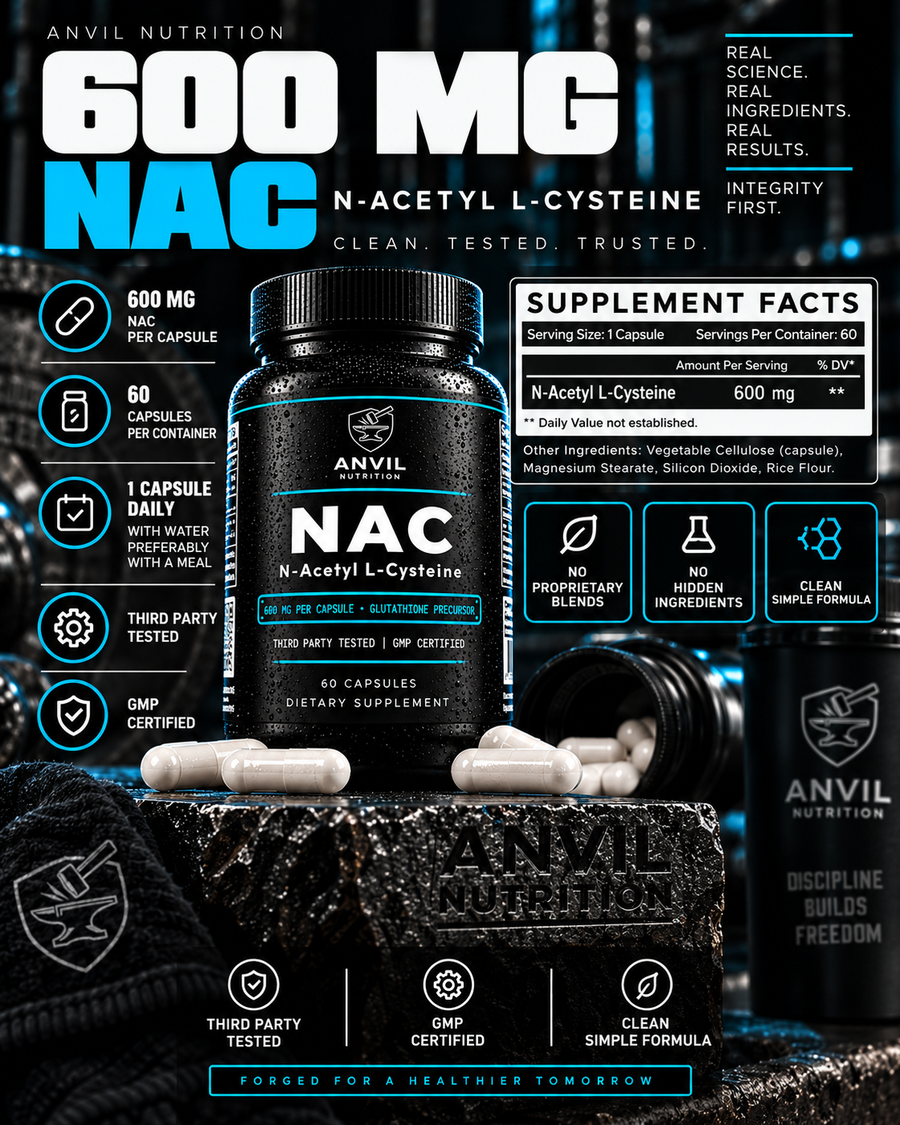 600 mg NAC supplement facts: serving size 1 capsule, 60 servings per container, N-Acetyl L-Cysteine 600 mg, other ingredients vegetable cellulose capsule, magnesium stearate, silicon dioxide and rice flour